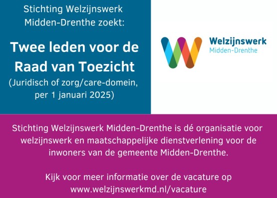 Vacature twee leden Raad van Toezicht